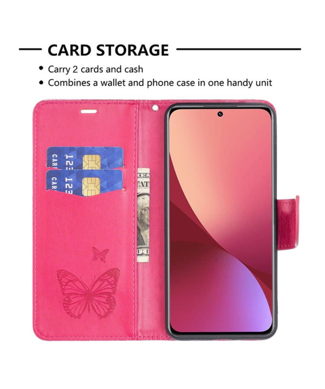 Housse Xiaomi 12 / 12X papillons fonction support