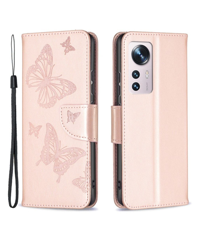 Housse Xiaomi 12 / 12X papillons fonction support