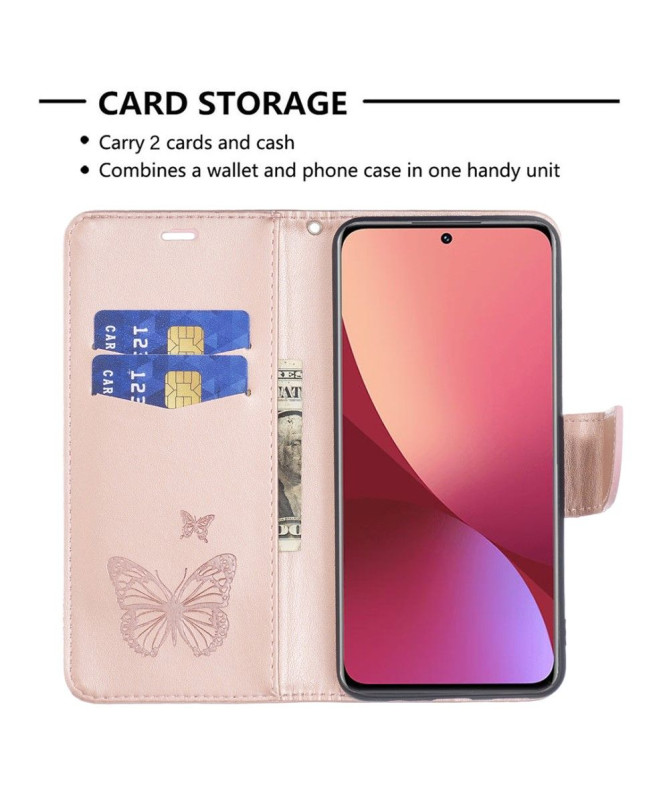 Housse Xiaomi 12 / 12X papillons fonction support