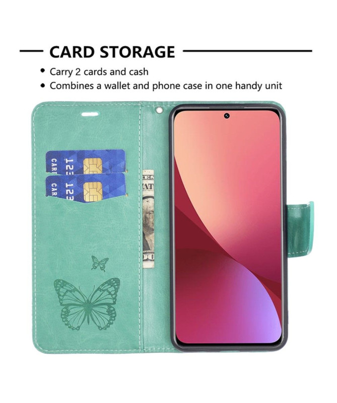 Housse Xiaomi 12 / 12X papillons fonction support