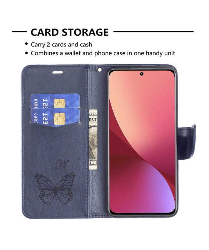 Housse Xiaomi 12 / 12X papillons fonction support