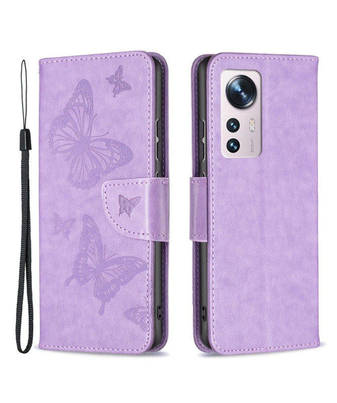 Housse Xiaomi 12 / 12X papillons fonction support