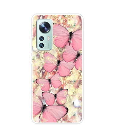 Coque Xiaomi 12 Pro Papillons Roses