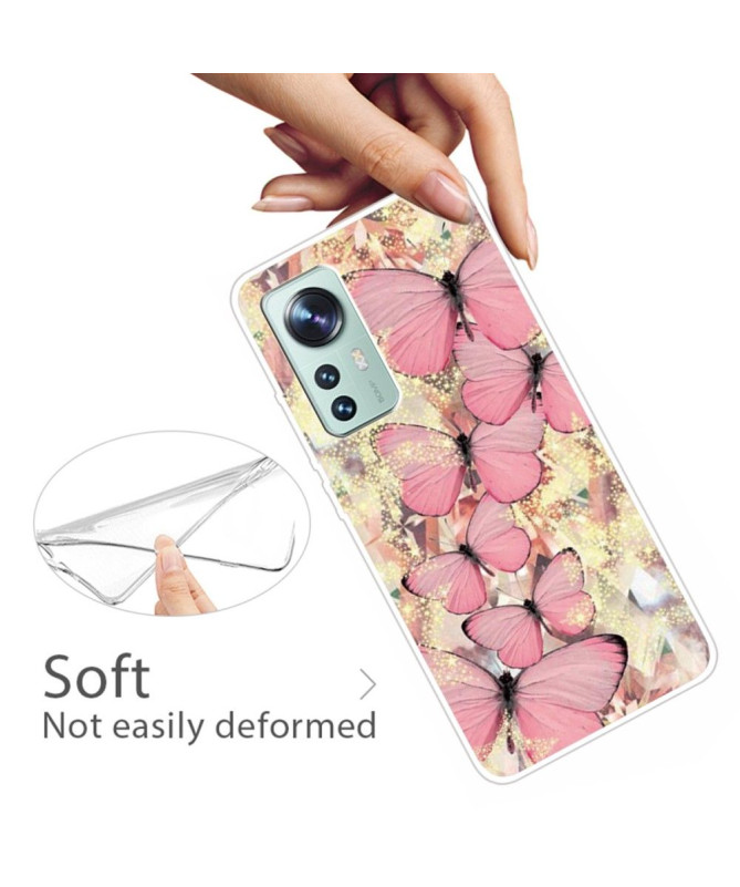 Coque Xiaomi 12 Pro Papillons Roses