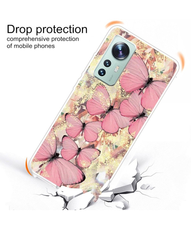 Coque Xiaomi 12 Pro Papillons Roses