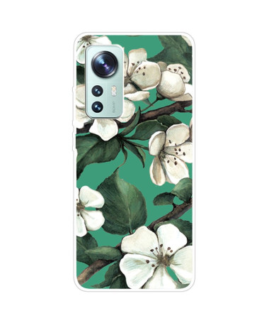 Coque Xiaomi 12 Pro Fleurs Blanches