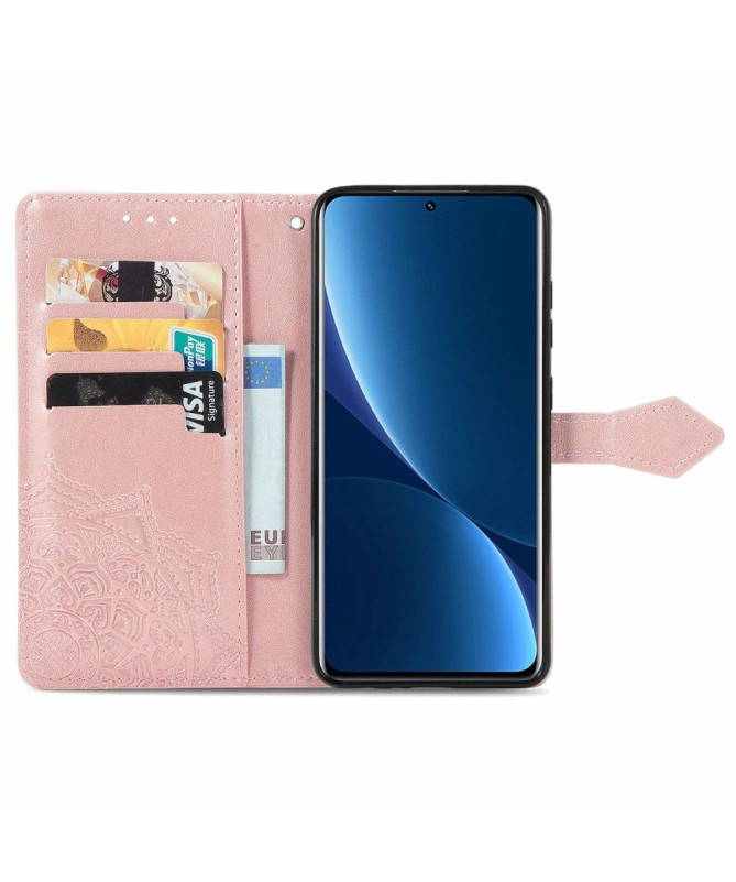 Housse Xiaomi 12 Pro Mandala relief en simili cuir