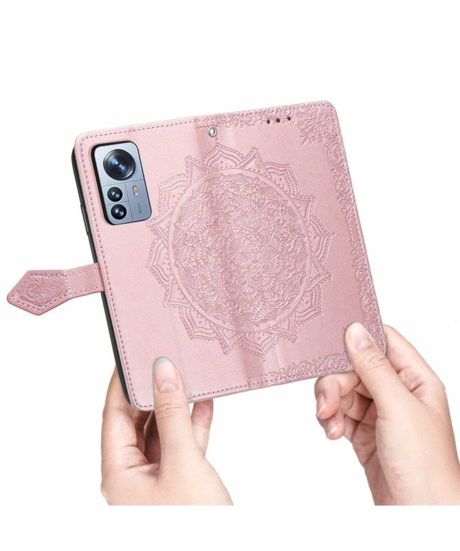 Housse Xiaomi 12 Pro Mandala relief en simili cuir