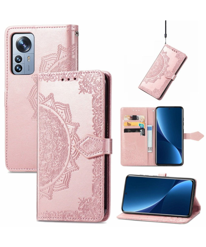 Housse Xiaomi 12 Pro Mandala relief en simili cuir