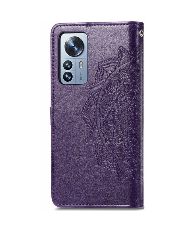 Housse Xiaomi 12 Pro Mandala relief en simili cuir