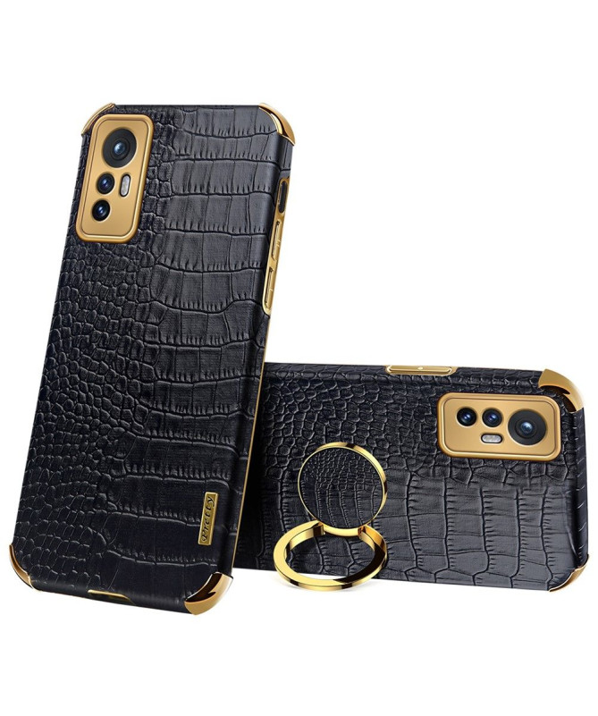 Coque Xiaomi 12 Pro Effet Croco avec Anneau