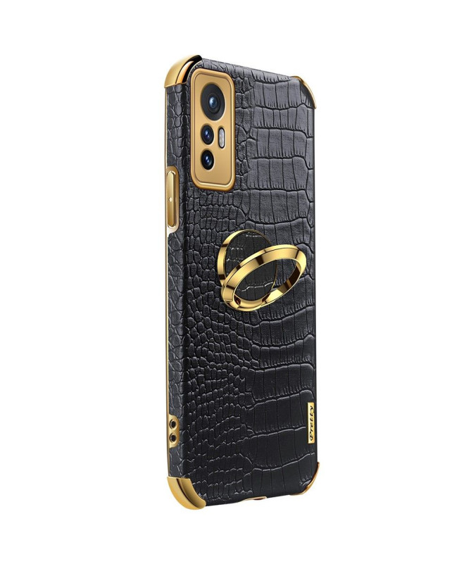 Coque Xiaomi 12 Pro Effet Croco avec Anneau