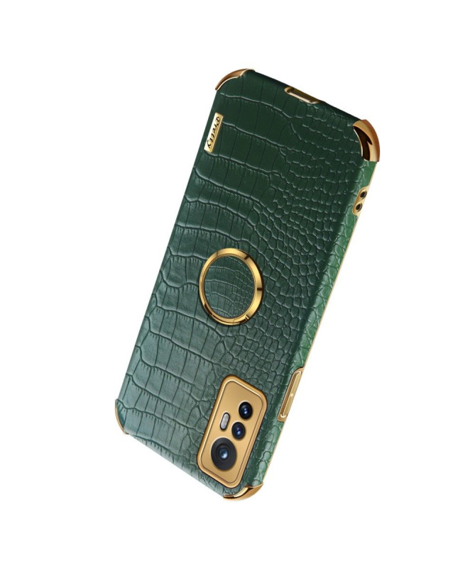 Coque Xiaomi 12 Pro Effet Croco avec Anneau