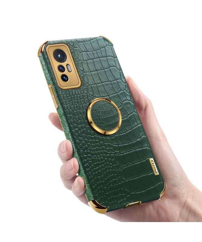 Coque Xiaomi 12 Pro Effet Croco avec Anneau