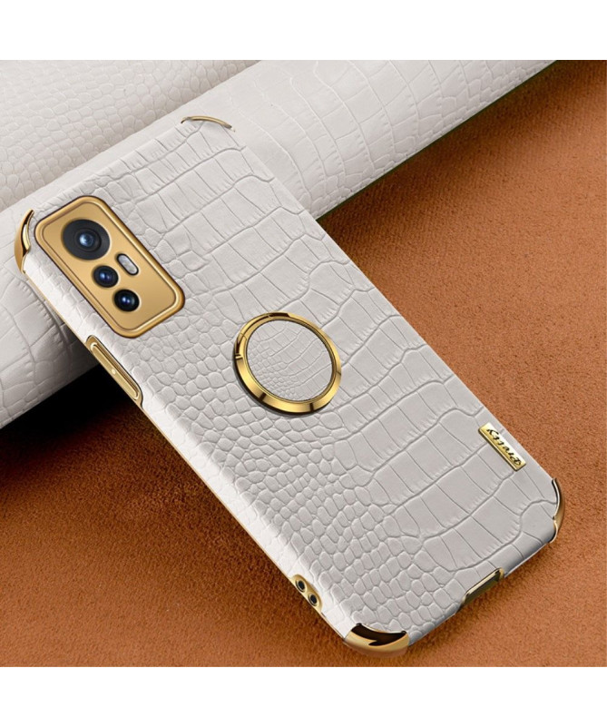 Coque Xiaomi 12 Pro Effet Croco avec Anneau