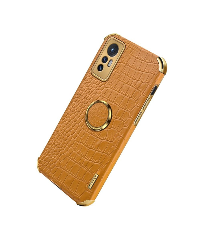 Coque Xiaomi 12 Pro Effet Croco avec Anneau