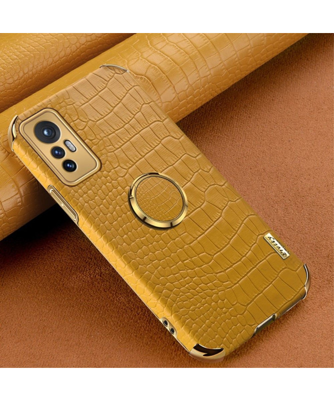 Coque Xiaomi 12 Pro Effet Croco avec Anneau