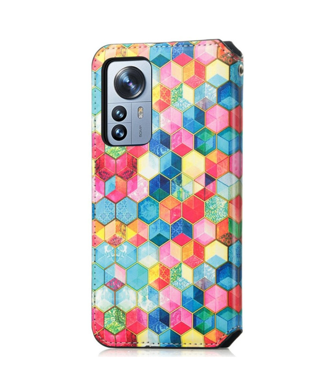 Housse Xiaomi 12 Pro Rabat Flip Cubes Colorés