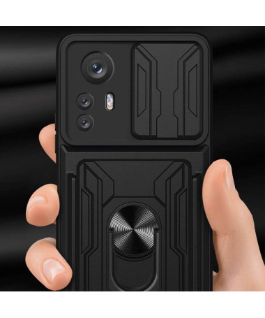 Coque Xiaomi 12 Pro Camera Slide Fonction Support + Porte-Carte