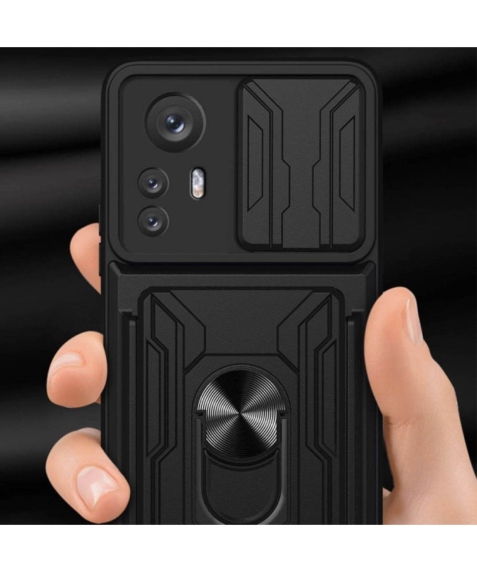 Coque Xiaomi 12 Pro Camera Slide Fonction Support + Porte-Carte