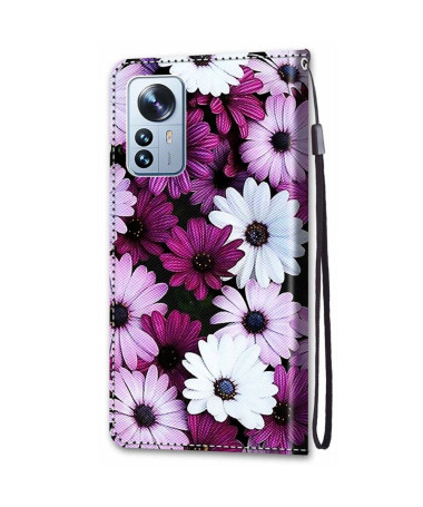 Housse Xiaomi 12 Pro marguerites colorées