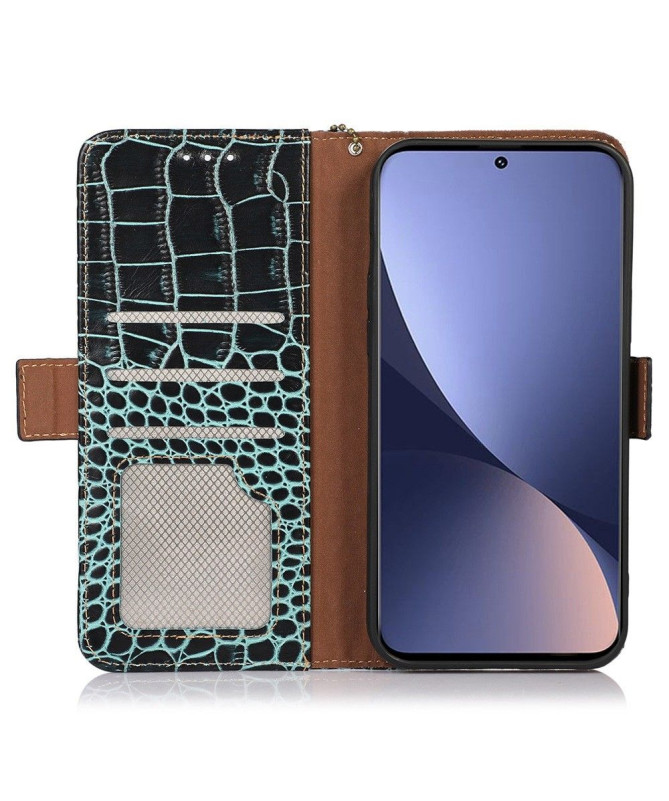 Housse Xiaomi 12 Pro Cuir véritable aspect croco