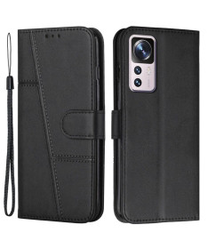 Housse Xiaomi 12T / 12T Pro Lines effet cuir rétro
