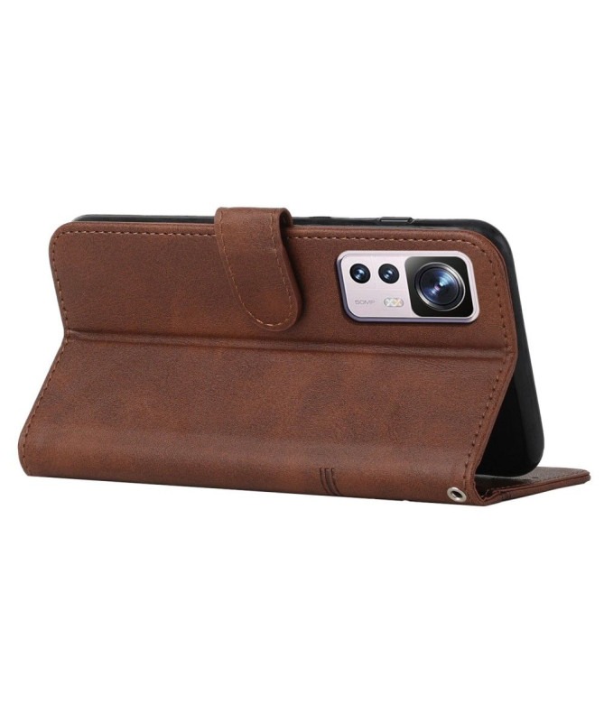 Housse Xiaomi 12T / 12T Pro Lines effet cuir rétro