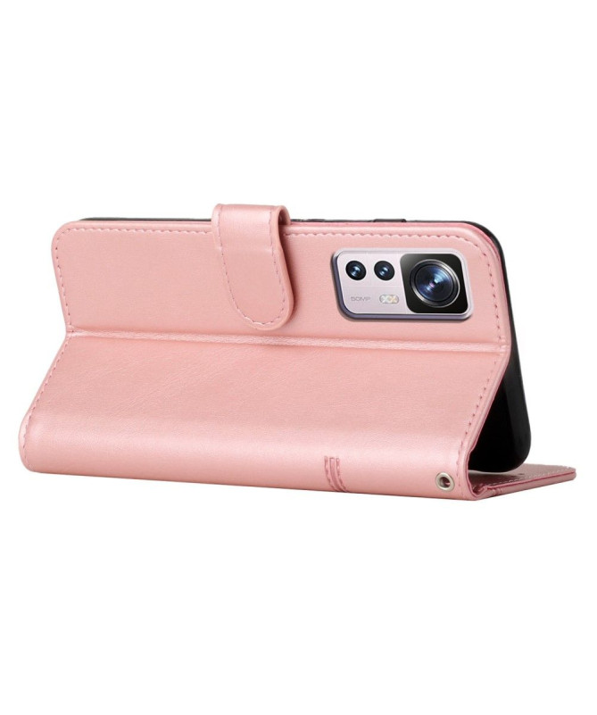 Housse Xiaomi 12T / 12T Pro Lines effet cuir rétro