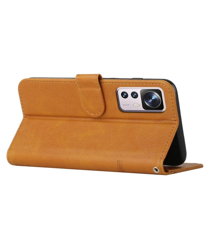 Housse Xiaomi 12T / 12T Pro Lines effet cuir rétro