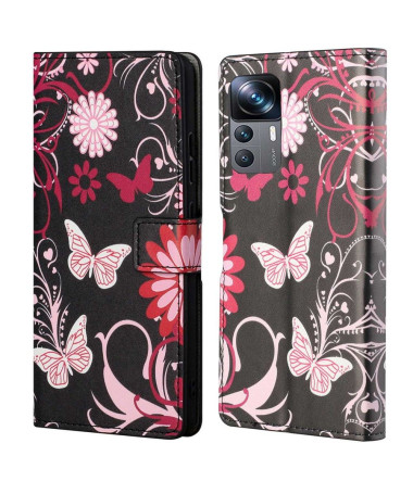 Housse Xiaomi 12T / 12T Pro Papillons et fleurs