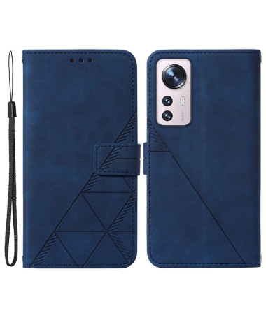 Housse Xiaomi 12 Lite effet cuir design géométrique