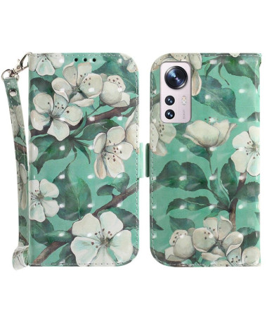 Housse Xiaomi 12 Lite Fleurs Blanches