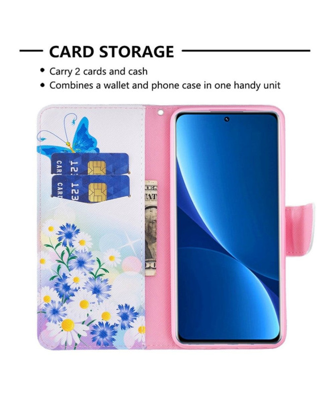 Housse Xiaomi 12 Lite Papillon et marguerites