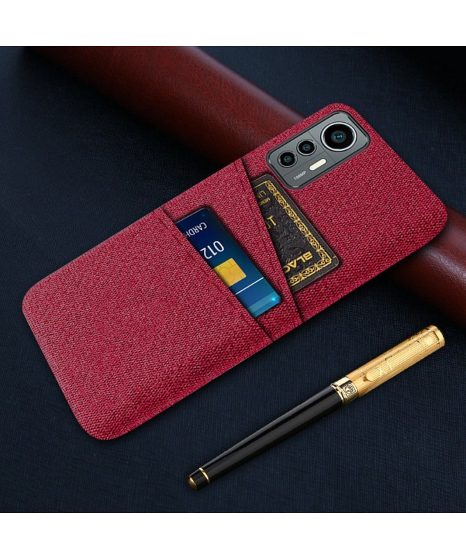 Coque Xiaomi 12 Lite Tissu Porte-Cartes