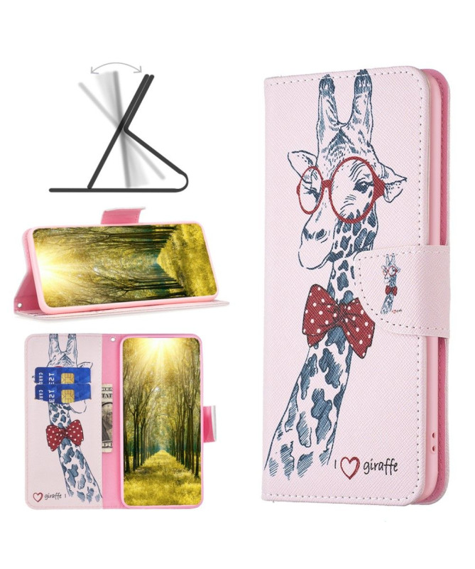 Housse Nokia G42 Girafe avec lunettes