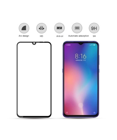 Xiaomi Mi 9 - Protection d’écran en verre trempé Full Size - Noir