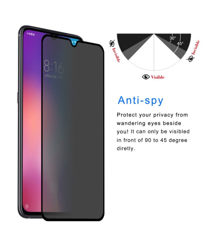 Xiaomi Mi 9 - Verre trempé et filtre de confidentialité
