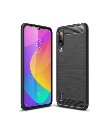 Coque Xiaomi Mi 9 Lite gel brossé carbone