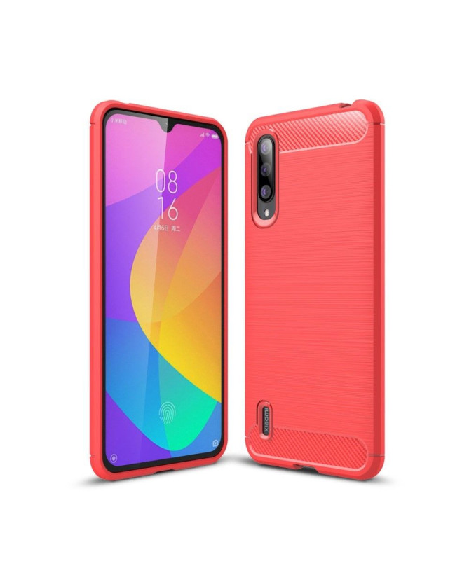 Coque Xiaomi Mi 9 Lite gel brossé carbone
