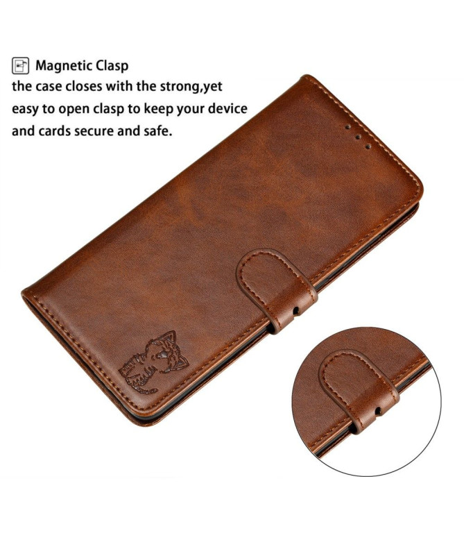 Housse Xiaomi Mi 10 Pro Chaton effet cuir mat