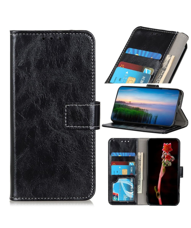 Étui Xiaomi Mi Note 10 Lite effet cuir luxueux coutures
