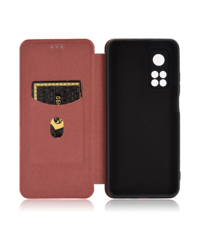 Housse Xiaomi Mi 10T / 10T Pro simili cuir style fibre de carbone