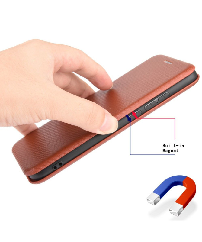 Housse Xiaomi Mi 10T / 10T Pro simili cuir style fibre de carbone