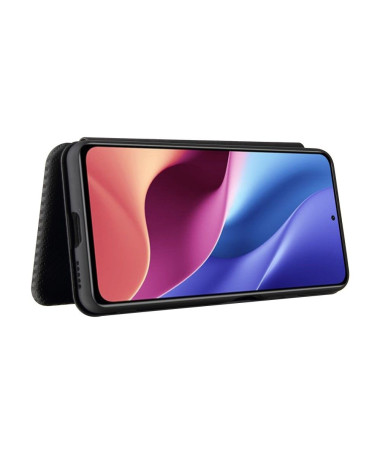 Housse Xiaomi Mi 11i / Poco F3 Simili Cuir Style Fibre de Carbone