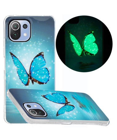 Coque Xiaomi 11 Lite 5G NE / Mi 11 Lite / 5G Luminous papillon bleu