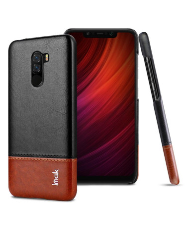 Coque Xiaomi Pocophone F1 imak imitation cuir - Noir / Marron