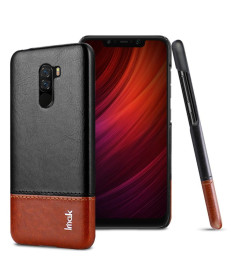 Coque Xiaomi Pocophone F1 imak imitation cuir - Noir / Marron