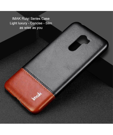 Coque Xiaomi Pocophone F1 imak imitation cuir - Noir / Marron