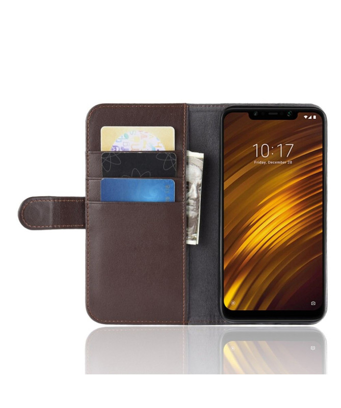 Étui Xiaomi Pocophone F1 en cuir premium porte cartes